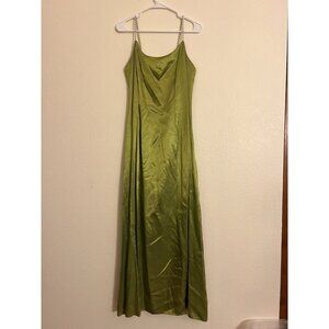 Zum Zum Lim Green Beaded Strap Long Satin Prom Dress 11/12 S/M?